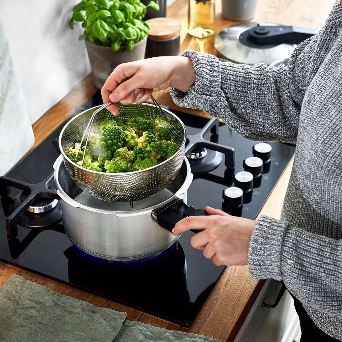 Springlane Roestvrijstalen Snelkookpan - Inductie - Pressure Cooker - 6,0 L Met Stoommand 7 Springlane Roestvrijstalen Snelkookpan - Inductie - Pressure Cooker - 6,0 L Met Stoommand - Afbeelding 7