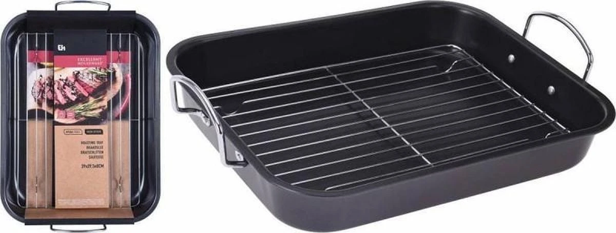 Excellent Houseware Anti-aanbak Braadslede - Met Rooster 3 Excellent Houseware Anti-aanbak Braadslede - Met Rooster - Afbeelding 3