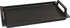 Eurolux Grillplaat Met Grepen - 41 X 24 X 2.5 Cm - Zwart - Aluminium - Geschikt Voor Alle Warmtebronnen