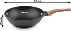 Rosmarino Black Line - Wokpan - Ø30cm - 100% PFAS & PFOA Vrij - Gegoten Aluminium - Non-stick Minerale Coating - Ergonomische Handgreep - Geschikt Voor Alle Warmtebronnen & Vaatwasser -Kookwereld Winkel 1200x525