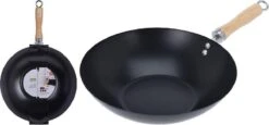 Excellent Houseware Wok Ø30cm Non Stick Zwart Houten Handvat 30 Cm - Pan - Koken - Eten - Keuken -Kookwereld Winkel 1200x560