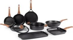 Rosmarino Black Line - Wokpan - Ø30cm - 100% PFAS & PFOA Vrij - Gegoten Aluminium - Non-stick Minerale Coating - Ergonomische Handgreep - Geschikt Voor Alle Warmtebronnen & Vaatwasser -Kookwereld Winkel 1200x654