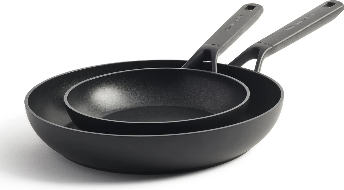 Greenpan KitchenAid Classic Aluminium Koekenpannenset 2-delig ø20+28cm - Zwart - Inductie 1 Greenpan KitchenAid Classic Aluminium Koekenpannenset 2-delig ø20+28cm - Zwart - Inductie