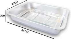 YUGN COMBI Set Braadslede Ovenschaal Combi Braadslee Oven Set - 2x Braadslede Met Rooster Voor Ovengerechten - 36x27x7CM En 40x30x7CM En Inclusief Bakkwast - Cadeau- Cadeautip -Kookwereld Winkel 1200x666 5