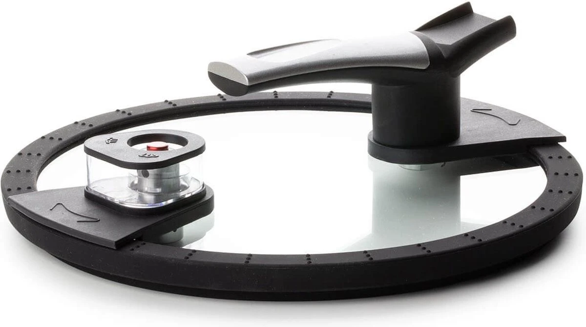 Rosmarino - Snelkookpan Met Glazen Deksel - Zwart - Ø24cm - 5 Liter - 100% PFAS & PFOA Vrij - Aluminium - Pressure Cooker - Non-stick Minerale Coating - Ergonomische Handgrepen - Geschikt Voor Alle Warmtebronnen 6 Rosmarino - Snelkookpan Met Glazen Deksel - Zwart - Ø24cm - 5 Liter - 100% PFAS & PFOA Vrij - Aluminium - Pressure Cooker - Non-stick Minerale Coating - Ergonomische Handgrepen - Geschikt Voor Alle Warmtebronnen - Afbeelding 6