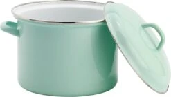 Lite-Body Soeppan / Stamppotpan Met Deksel - Ø 22 Cm/ 6ltr - Emaille - Mintgroen -Kookwereld Winkel 1200x684