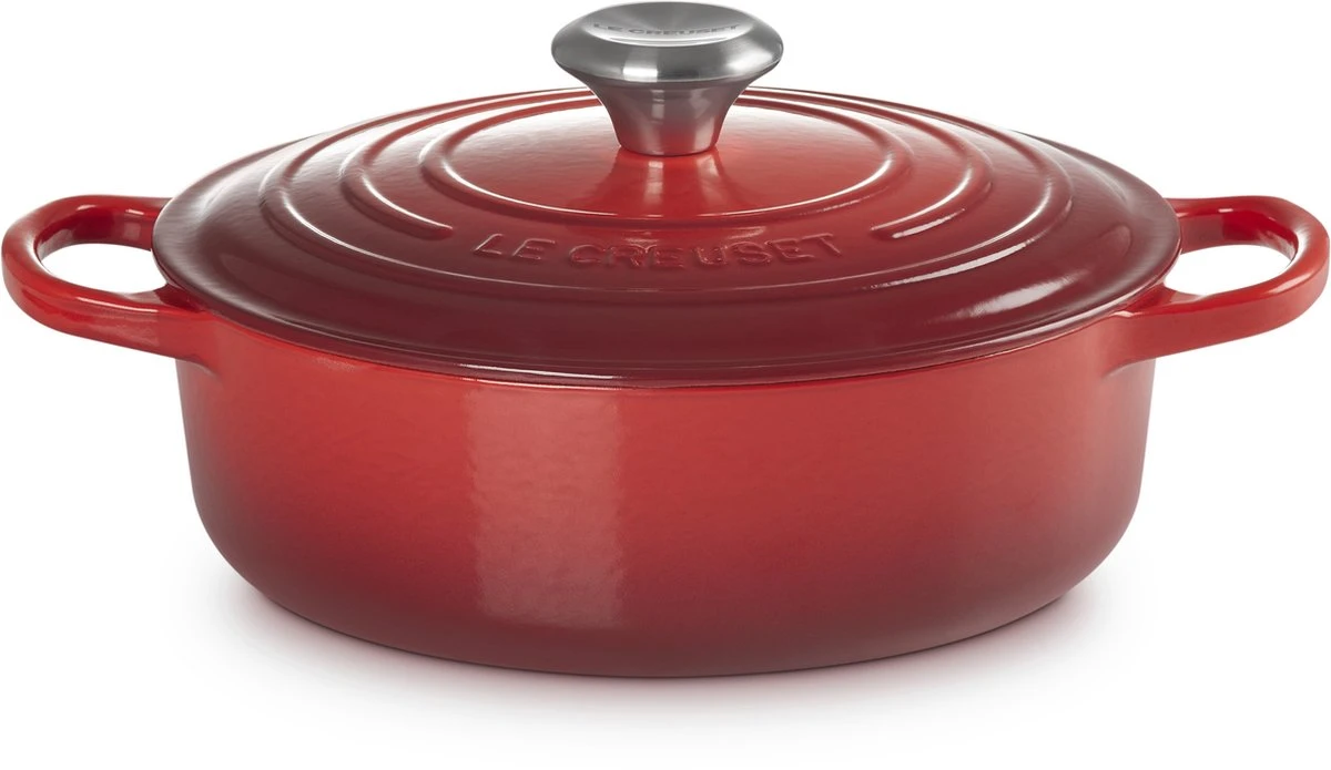 Le Creuset - Gietijzeren - Lage Braadpan - 24cm - Kersenrood 11 Le Creuset - Gietijzeren - Lage Braadpan - 24cm - Kersenrood - Afbeelding 11