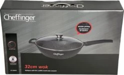 Cheffinger Wokpan Met Deksel - 32cm - Zwart - Pan - Keukenaccessoires -Kookwereld Winkel 1200x730 2