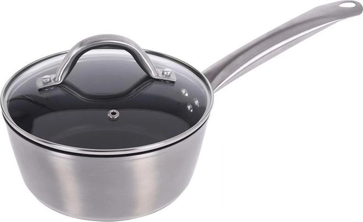 Excellent Houseware Steelpan -18 Cm - Zilver 2 Excellent Houseware Steelpan -18 Cm - Zilver - Afbeelding 2