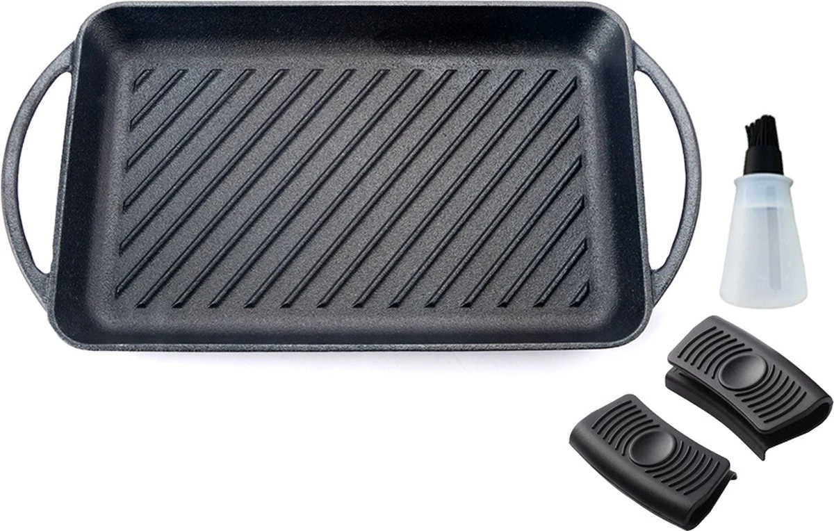 Kicinn Grillplaat - Gietijzer - Geëmailleerd - Incl. Accessoires - Ø 33 X 21.8 Cm (LxB) 1 Kicinn Grillplaat - Gietijzer - Geëmailleerd - Incl. Accessoires - Ø 33 X 21.8 Cm (LxB)