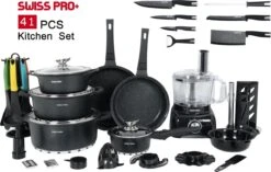 Swiss Pro+ - SWP41D22 - Pannenset 41 Delig - Foodprocessor - Messenblok 8 Delig - Kookgerei Set Met Houder 7 Delig - Starters Pakket - 2022 Serie - Limited Edition -uitzet 19 Swiss Pro+ - SWP41D22 - Pannenset 41 Delig - Foodprocessor - Messenblok 8 Delig - Kookgerei Set Met Houder 7 Delig - Starters Pakket - 2022 Serie - Limited Edition -uitzet -Kookwereld Winkel 1200x765