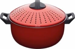 Kitchencraft Pastapan 4 Liter 32,5 X 25,5 Cm Rvs Rood/zwart