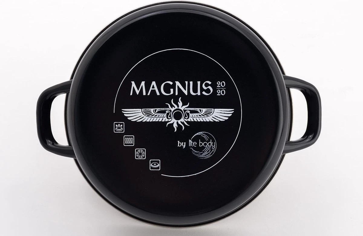 Lite-Body - Magnus Braadpan 24cm/2,5l Met Deksel - Emaille - Oud Roze - Inductie 2 Lite-Body - Magnus Braadpan 24cm/2,5l Met Deksel - Emaille - Oud Roze - Inductie - Afbeelding 2