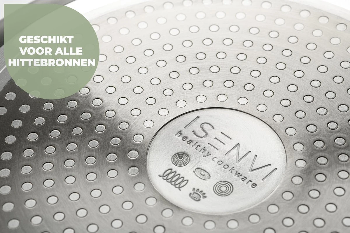 ISENVI Murray Keramische Kookpan 28 CM - RVS Greep 5 ISENVI Murray Keramische Kookpan 28 CM - RVS Greep - Afbeelding 5