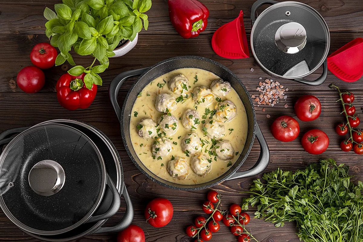 Smile 10-Delige Pannenset - Anti Aanbaklaag - Vaatwasser Bestendig - Zwart - MGK-17 6 Smile 10-Delige Pannenset - Anti Aanbaklaag - Vaatwasser Bestendig - Zwart - MGK-17 - Afbeelding 6