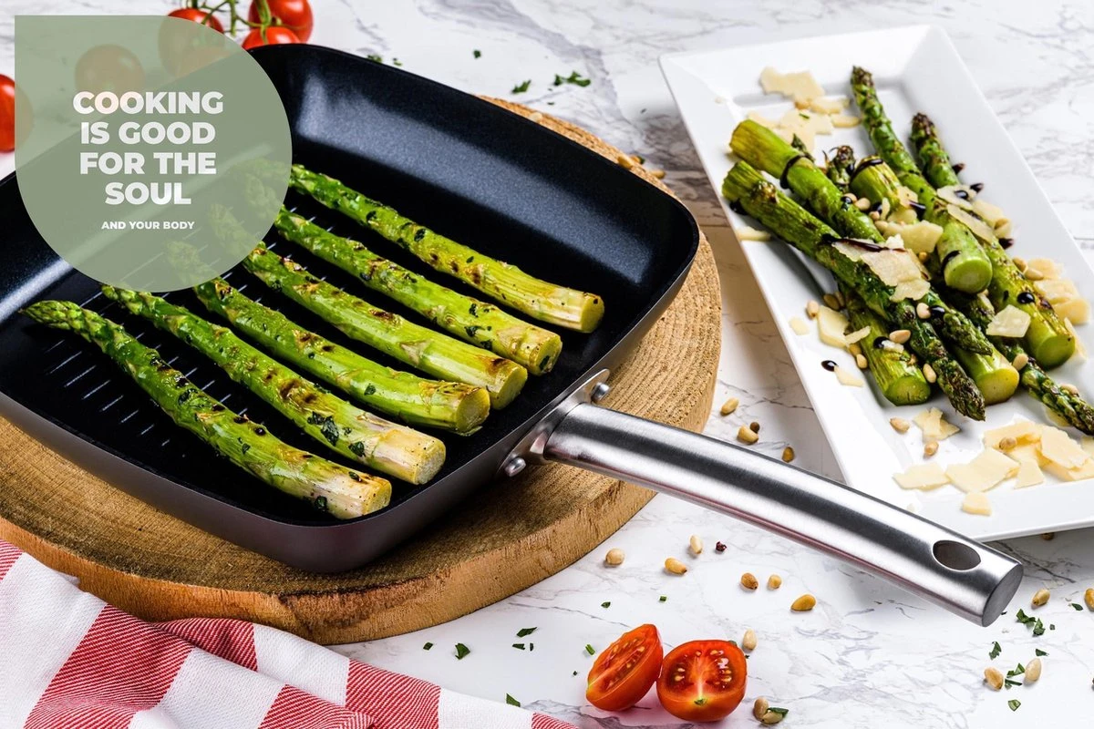 ISENVI Murray Keramische Grillpan 26 CM - RVS Greep 3 ISENVI Murray Keramische Grillpan 26 CM - RVS Greep - Afbeelding 3