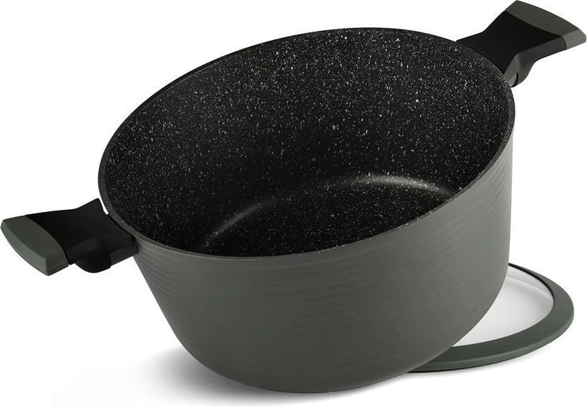 Edënbërg Green Line - 12-delige Luxe Pannenset Van Gesmeed Aluminium - Keramische/Marmeren Coating 6 Edënbërg Green Line - 12-delige Luxe Pannenset Van Gesmeed Aluminium - Keramische/Marmeren Coating - Afbeelding 6