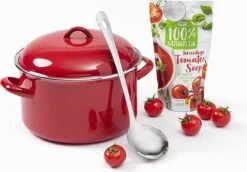 Stamppot / Soeppan, ø24cm, Rood Emaille, Voccelli 5 Stamppot / Soeppan, ø24cm, Rood Emaille, Voccelli -Kookwereld Winkel 1200x836 4