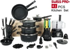 Swiss Pro+ - SWP41D22 - Pannenset 41 Delig - Foodprocessor - Messenblok 8 Delig - Kookgerei Set Met Houder 7 Delig - Starters Pakket - 2022 Serie - Limited Edition -uitzet 16 Swiss Pro+ - SWP41D22 - Pannenset 41 Delig - Foodprocessor - Messenblok 8 Delig - Kookgerei Set Met Houder 7 Delig - Starters Pakket - 2022 Serie - Limited Edition -uitzet -Kookwereld Winkel 1200x839 1