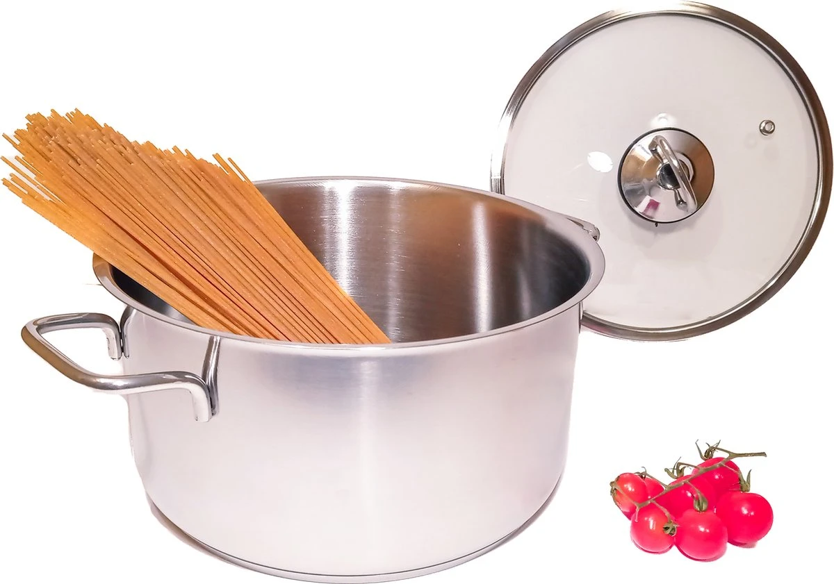 KOOPMAN Roestvrijstalen Pan 4,5 Liter - Met Glazen Deksel 2 KOOPMAN Roestvrijstalen Pan 4,5 Liter - Met Glazen Deksel - Afbeelding 2