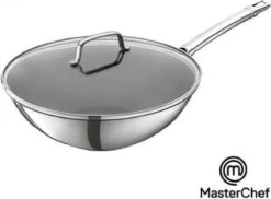 Nieuwe Producten 1 MasterChef / Jumbo - Wokpan - Met Glazen Deksel - 28 Cm - Inductie