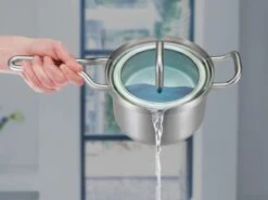 BK Q-linair Master Glas Pannenset - 5-delig - Glazen Deksel - Veilig Afgietsysteem - Inductie -Kookwereld Winkel 1200x897