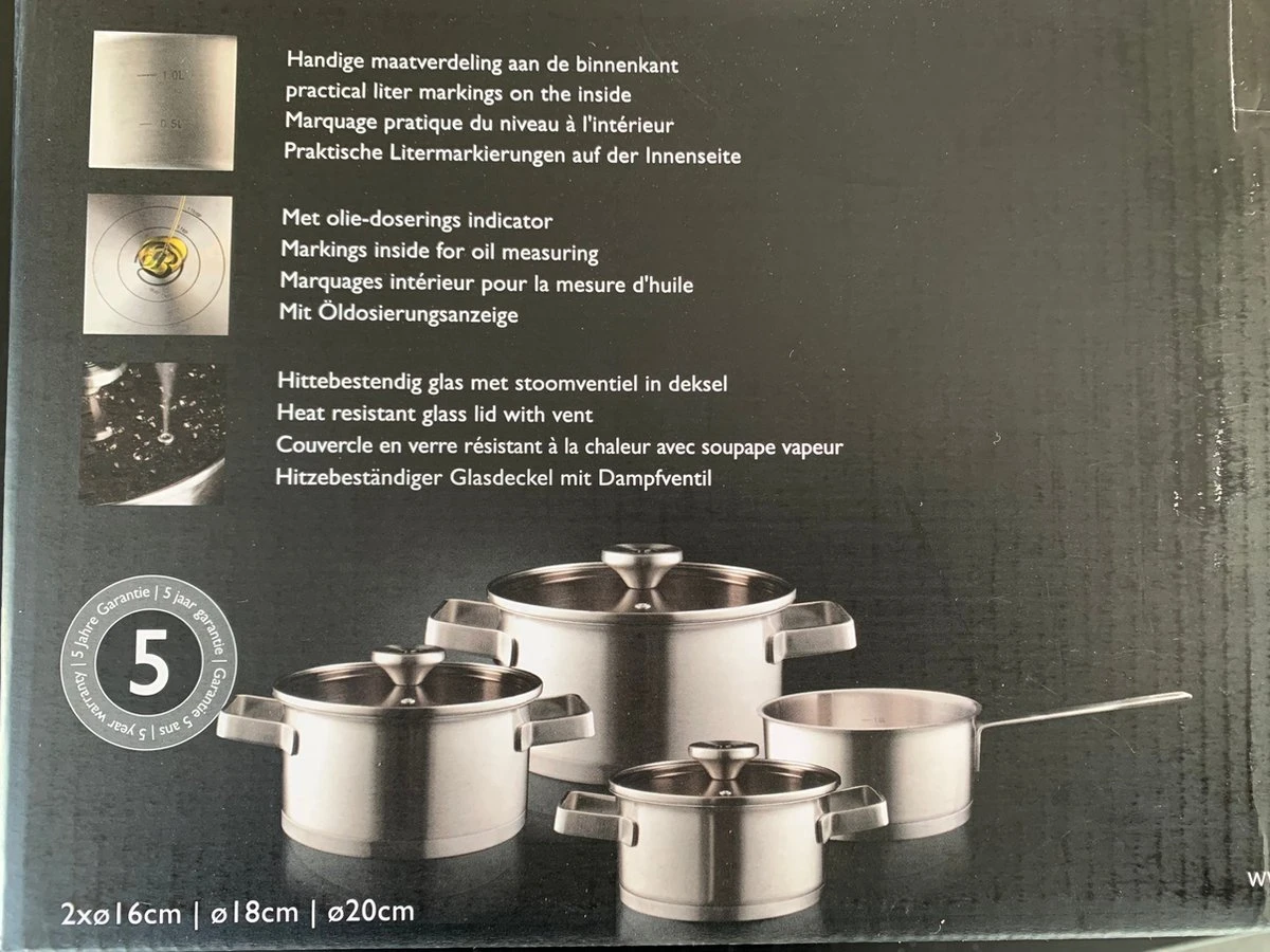 Herman Den Blijker 4-delige RVS Pannenset 5 Herman Den Blijker 4-delige RVS Pannenset - Afbeelding 5