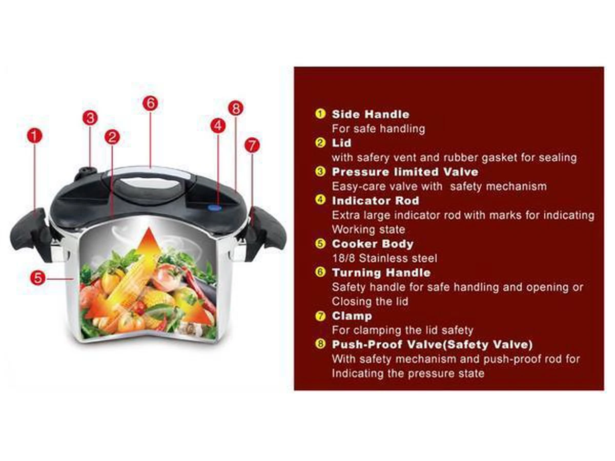 Royalty Line RL-PS8 - Snelkookpan - RVS - 8L - Alle Warmtebronnen 2 Royalty Line RL-PS8 - Snelkookpan - RVS - 8L - Alle Warmtebronnen - Afbeelding 2