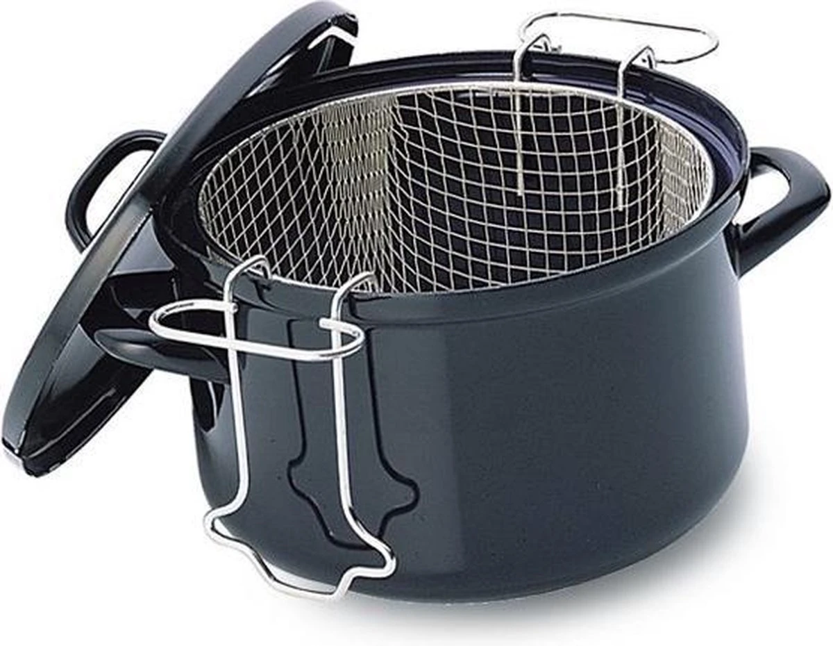 BK Fortalit Frituurpan Ø24 Cm - Zwart - Emaille - Inductie 1 BK Fortalit Frituurpan Ø24 Cm - Zwart - Emaille - Inductie