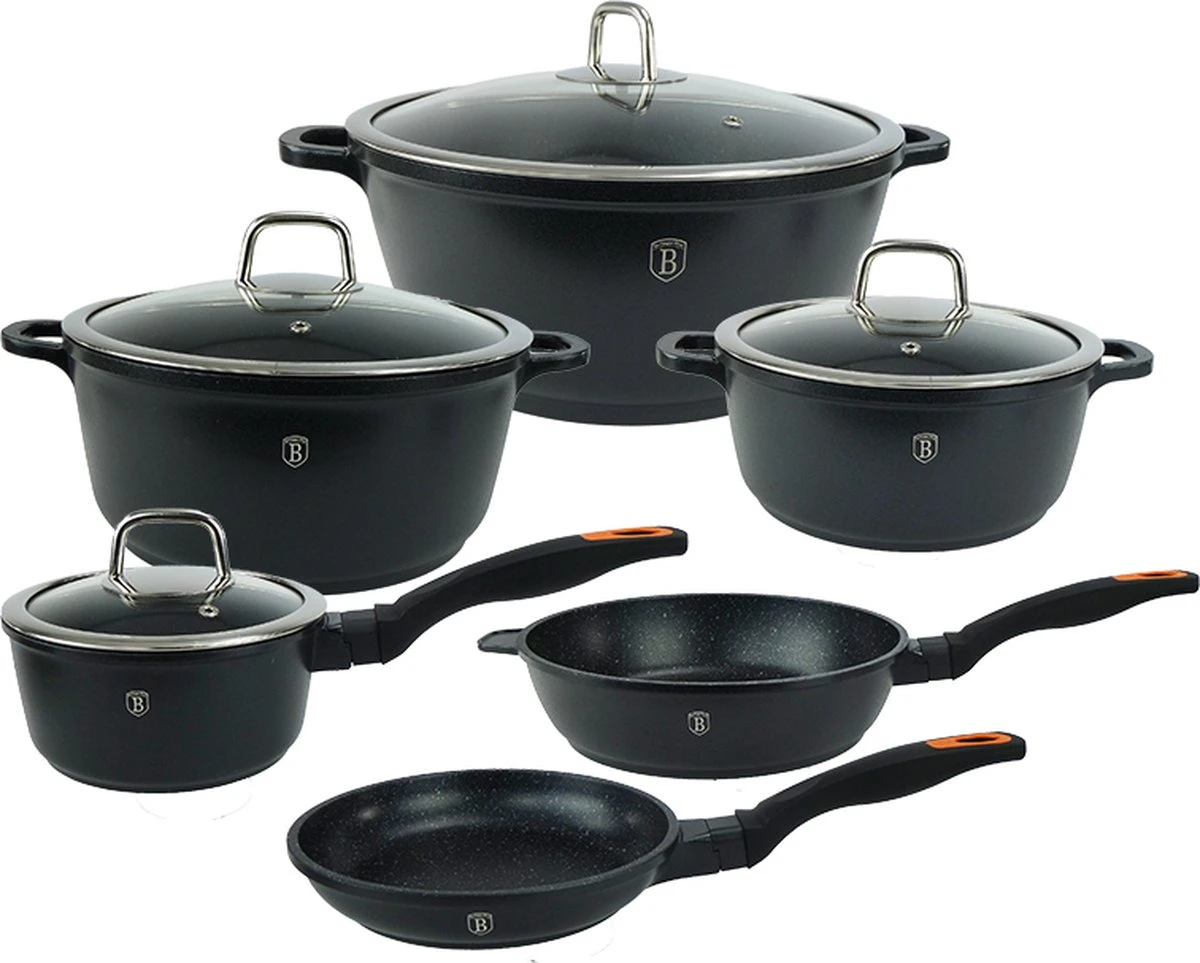 BerlingerHaus Luxe Set Van 6 Pannen Met 4 Deksels - Pannenset Inductie 1 BerlingerHaus Luxe Set Van 6 Pannen Met 4 Deksels - Pannenset Inductie