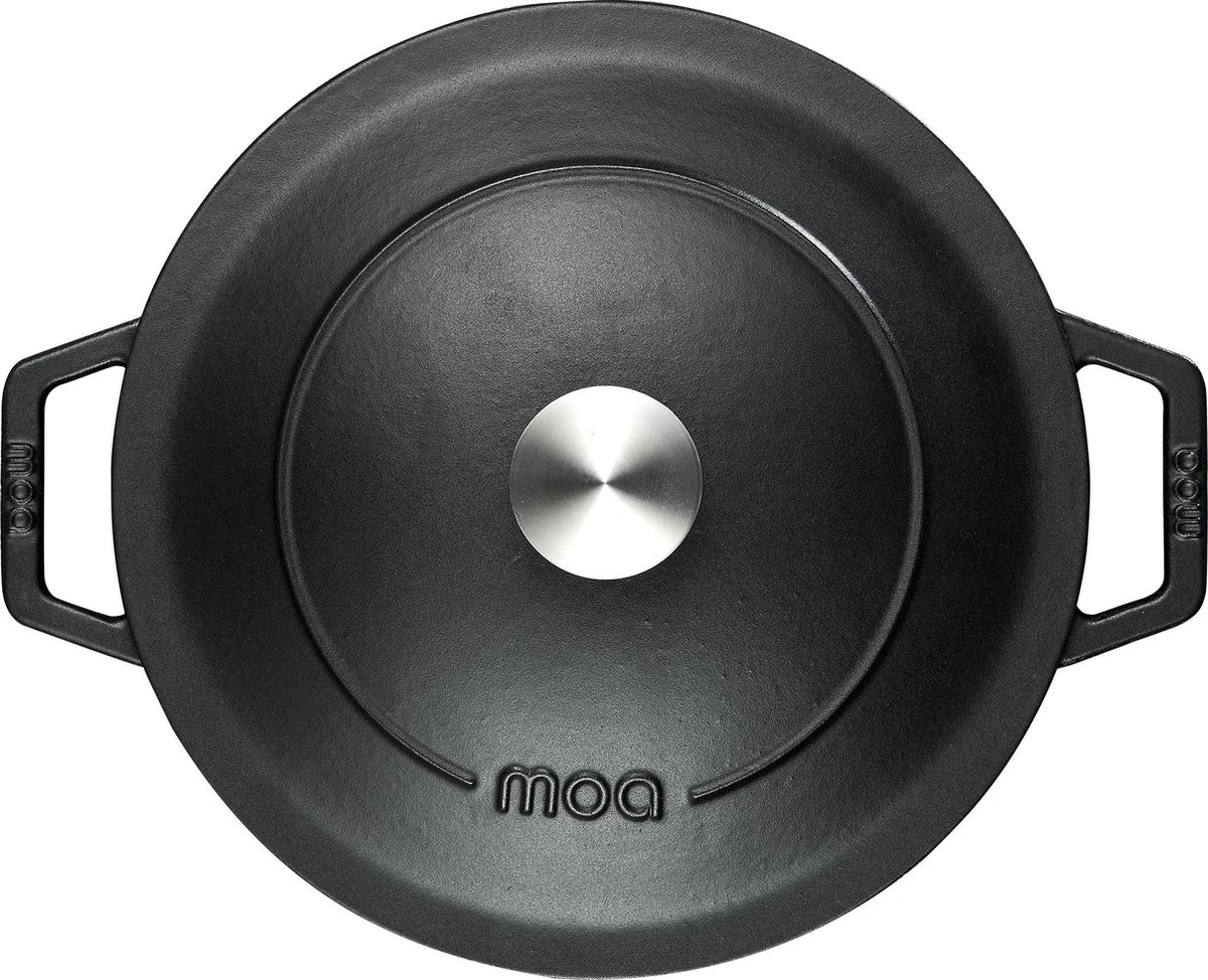 MOA Gietijzeren Braadpan - Inhoud 5,7 Liter - 26CM - Rond - Alle Warmtebronnen - Ook Voor Inductie - Gewicht 5,8 Kg - Zwart - C26B 3 MOA Gietijzeren Braadpan - Inhoud 5,7 Liter - 26CM - Rond - Alle Warmtebronnen - Ook Voor Inductie - Gewicht 5,8 Kg - Zwart - C26B - Afbeelding 3