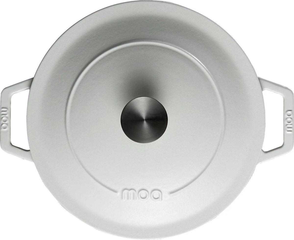 MOA Gietijzeren Braadpan - Inhoud 7,2 Liter - 30CM - Rond - Alle Warmtebronnen - Ook Voor Inductie - Gewicht 7,3 Kg - Wit - C30W 2 MOA Gietijzeren Braadpan - Inhoud 7,2 Liter - 30CM - Rond - Alle Warmtebronnen - Ook Voor Inductie - Gewicht 7,3 Kg - Wit - C30W - Afbeelding 2