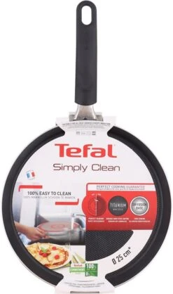 Tefal Simply Clean Pannenkoekenpan - Crêpe Pan Non-stick Coating - Pancake Pan - Titanium - Ø25 Cm - Zwart -Kookwereld Winkel 709x1200