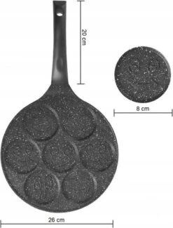 Emoji Pannenkoekenpan Pancake | 26cm | 7 Kop - Marmeren Anti Aanbaklaag Met Smiley -Kookwereld Winkel 911x1200