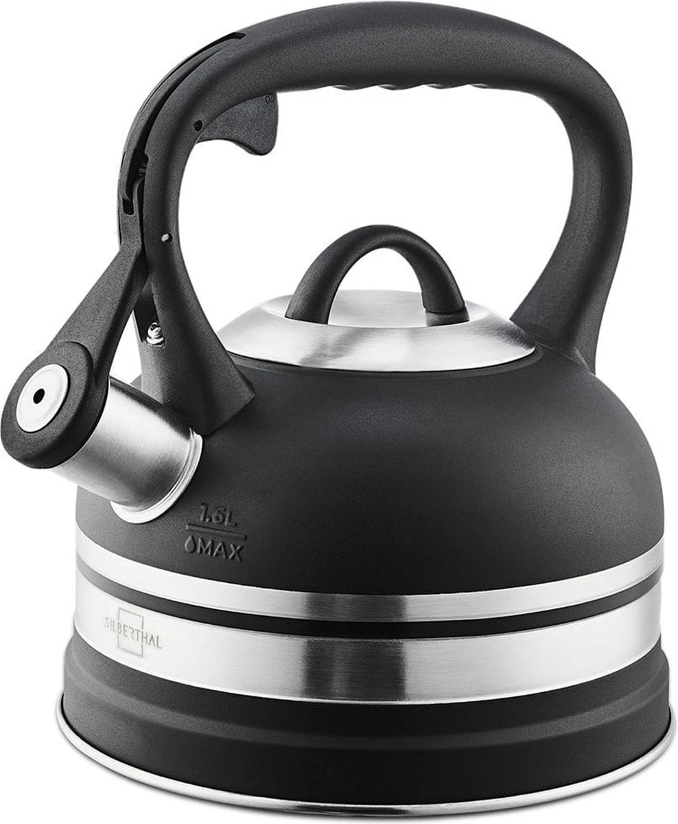 SILBERTHAL - Waterkoker - Alle Soorten Fornuizen, Ook Inductie - RVS - 1,6 Liter - Zwart 1 SILBERTHAL - Waterkoker - Alle Soorten Fornuizen, Ook Inductie - RVS - 1,6 Liter - Zwart